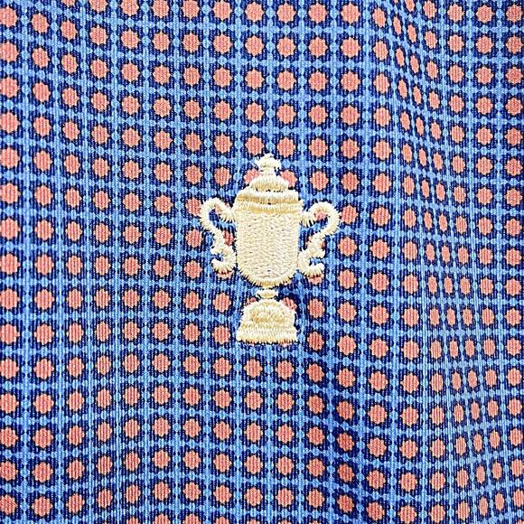 PETER MILLAR Crown Crafted Performance Golf Polo Blue Country Club Mens Medium - Picture 3 of 7